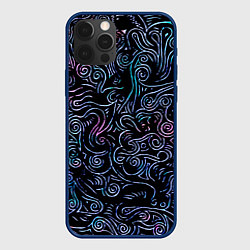 Чехол для iPhone 12 Pro Max Strange patterns, цвет: 3D-тёмно-синий