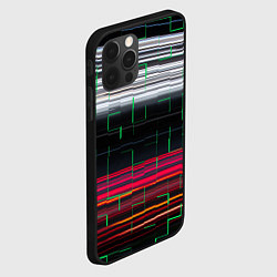 Чехол для iPhone 12 Pro Max Цветная мозаика colored mosaic lines, цвет: 3D-черный — фото 2