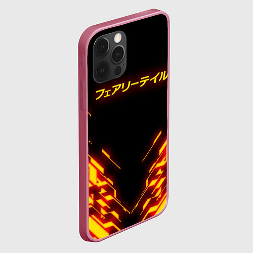 Чехол iPhone 12 Pro Max FAIRY TAIL FLAMING GEOMETRY / 3D-Малиновый – фото 2