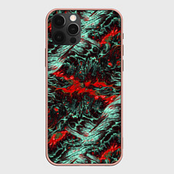 Чехол для iPhone 12 Pro Max Красно-Белая Вулканическая Лава, цвет: 3D-светло-розовый