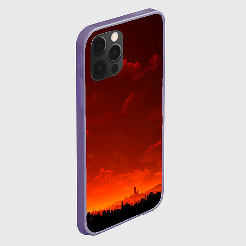 Чехол iPhone 12 Pro Max Облака перед восходом солнца / 3D-Серый – фото 2