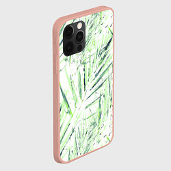 Чехол для iPhone 12 Pro Max Листья Пальмы Нарисованные Маслом, цвет: 3D-светло-розовый — фото 2