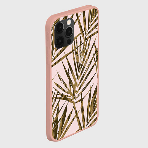 Чехол iPhone 12 Pro Max Тропические Пальмы Летом / 3D-Светло-розовый – фото 2