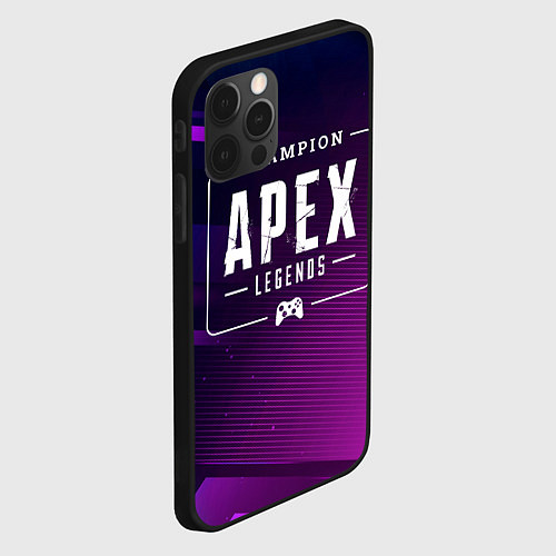 Чехол iPhone 12 Pro Max Apex Legends Gaming Champion: рамка с лого и джойс / 3D-Черный – фото 2
