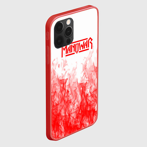 Чехол iPhone 12 Pro Max Manowar пламя / 3D-Красный – фото 2