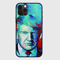 Чехол для iPhone 12 Pro Max Дональд Трамп арт, цвет: 3D-черный