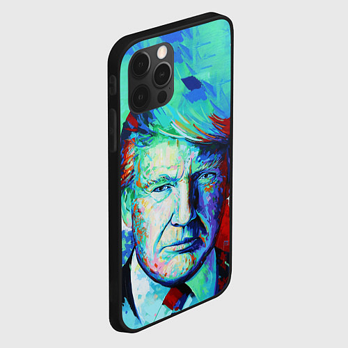 Чехол iPhone 12 Pro Max Дональд Трамп арт / 3D-Черный – фото 2