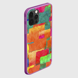 Чехол для iPhone 12 Pro Max Красочная абстрактная композиция Мазки краски, цвет: 3D-сиреневый — фото 2