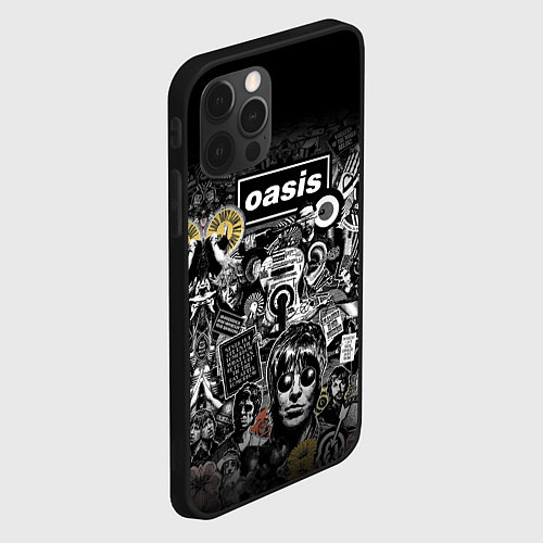 Чехол iPhone 12 Pro Max Большой принт группы OASIS / 3D-Черный – фото 2