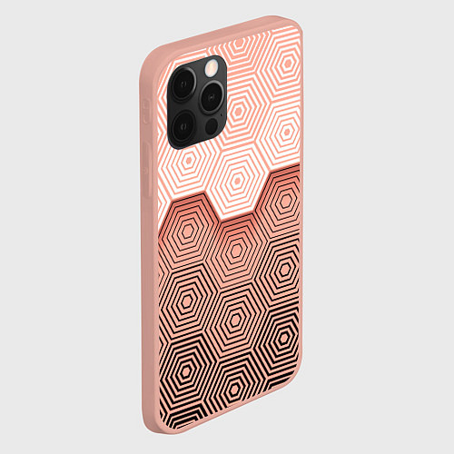 Чехол iPhone 12 Pro Max Hexagon Minimal / 3D-Светло-розовый – фото 2