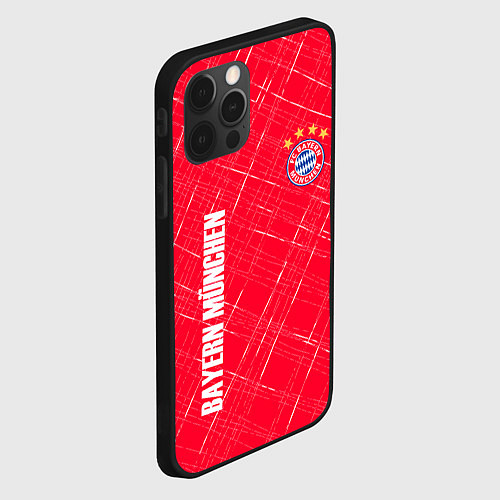 Чехол iPhone 12 Pro Max Bayern munchen Абстрактно выцарапанный фон / 3D-Черный – фото 2