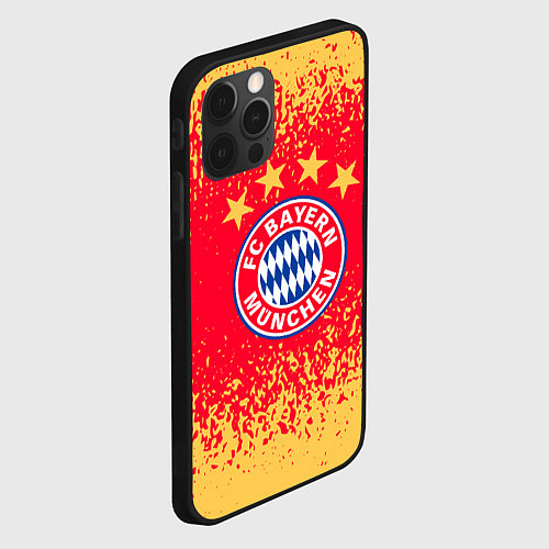 Чехол iPhone 12 Pro Max Bayern munchen красно желтый фон / 3D-Черный – фото 2