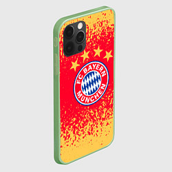 Чехол для iPhone 12 Pro Max Bayern munchen красно желтый фон, цвет: 3D-салатовый — фото 2
