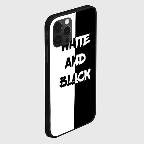Чехол iPhone 12 Pro Max White and Black Белое и Чёрное / 3D-Черный – фото 2