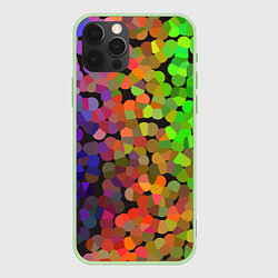 Чехол для iPhone 12 Pro Max Яркая палитра красок - блики, цвет: 3D-салатовый