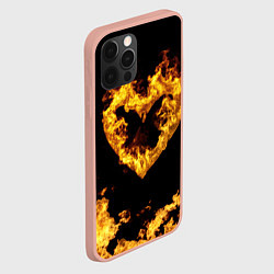 Чехол для iPhone 12 Pro Max Fire Heart, цвет: 3D-светло-розовый — фото 2