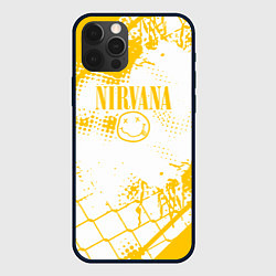 Чехол для iPhone 12 Pro Max Nirvana - нирвана смайл, цвет: 3D-черный