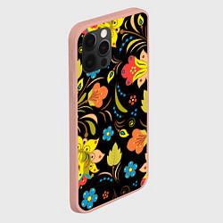 Чехол для iPhone 12 Pro Max Русские узорыХохлома, цвет: 3D-светло-розовый — фото 2