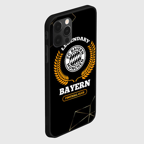 Чехол iPhone 12 Pro Max Лого Bayern и надпись Legendary Football Club на т / 3D-Черный – фото 2