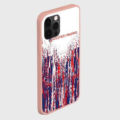 Чехол iPhone 12 Pro Max АТЛЕТИКО МАДРИД ATLETICO MADRID краска / 3D-Светло-розовый – фото 2