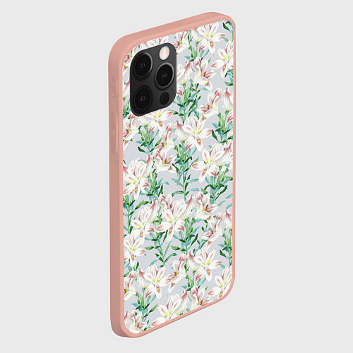 Чехол iPhone 12 Pro Max Цветы Нежные Лилии / 3D-Светло-розовый – фото 2