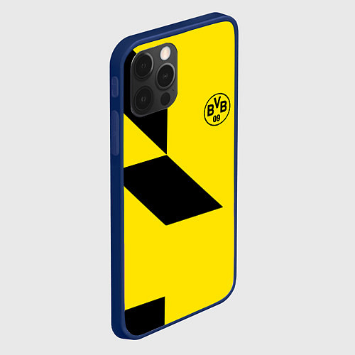 Чехол iPhone 12 Pro Max Фк боруссия - fc borussia logo / 3D-Тёмно-синий – фото 2
