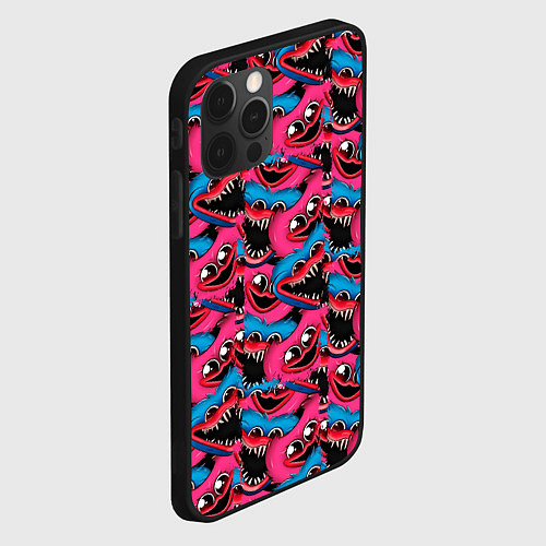 Чехол iPhone 12 Pro Max POPPY PLAYTIME HAGGY WAGGY AND KISSY MISSY ПАТТЕРН / 3D-Черный – фото 2