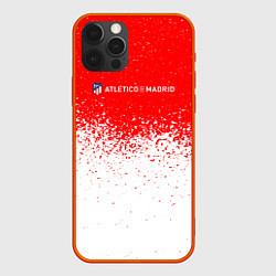 Чехол для iPhone 12 Pro Max Атлетико белые брызги, цвет: 3D-красный