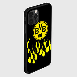 Чехол для iPhone 12 Pro Max Borussia пламя, цвет: 3D-черный — фото 2