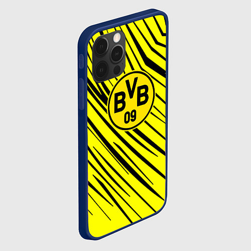 Чехол iPhone 12 Pro Max Borussia боруссия абстрактный фон желтый / 3D-Тёмно-синий – фото 2