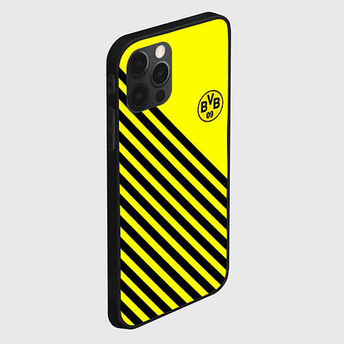 Чехол iPhone 12 Pro Max Borussia черные полосы / 3D-Черный – фото 2