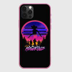 Чехол для iPhone 12 Pro Max Visit Hawkins Stranger Things, цвет: 3D-малиновый