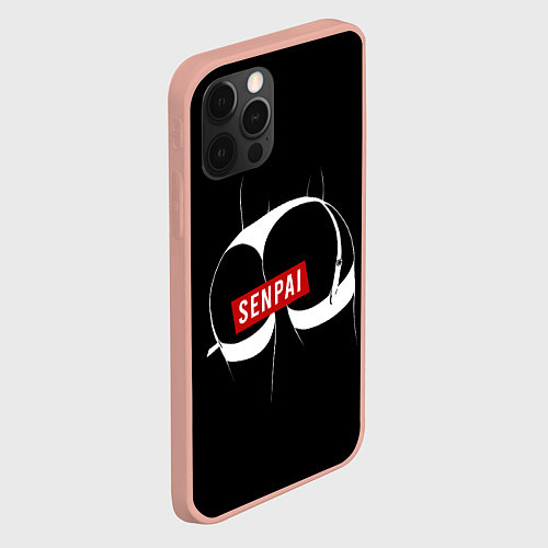 Чехол iPhone 12 Pro Max Senpai ЧБ / 3D-Светло-розовый – фото 2