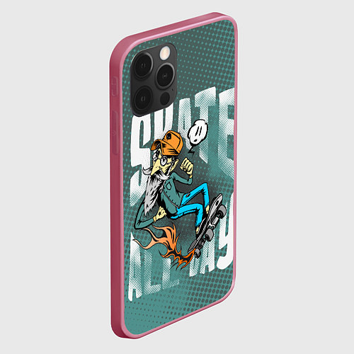 Чехол iPhone 12 Pro Max Вечно молодой дед / 3D-Малиновый – фото 2