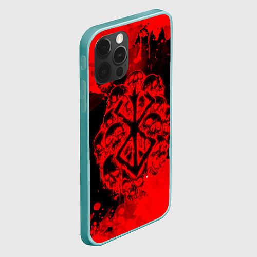 Чехол iPhone 12 Pro Max КЛЕЙМО ЖЕРТВЫ И ЧЕРЕПА БЕРСЕРК - BERSERK / 3D-Мятный – фото 2