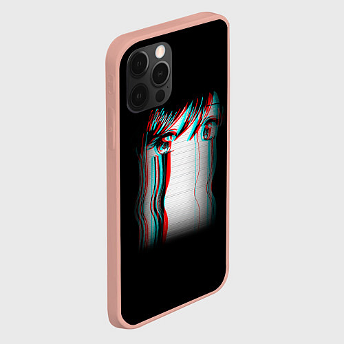 Чехол iPhone 12 Pro Max Sad Neon Girl / 3D-Светло-розовый – фото 2