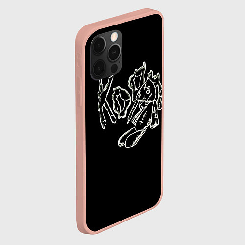Чехол iPhone 12 Pro Max KoЯn Korn рисунок / 3D-Светло-розовый – фото 2