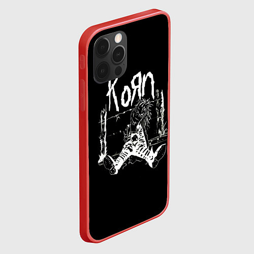 Чехол iPhone 12 Pro Max KoЯn группа / 3D-Красный – фото 2