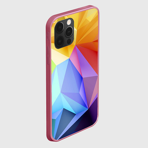 Чехол iPhone 12 Pro Max Зд радуга / 3D-Малиновый – фото 2