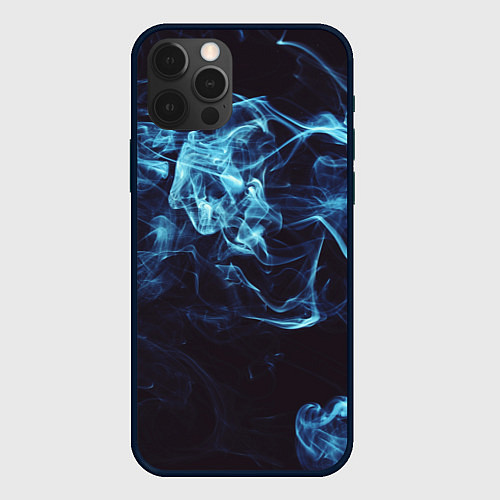 Чехол iPhone 12 Pro Max Неоновые пары дыма - Синий / 3D-Черный – фото 1