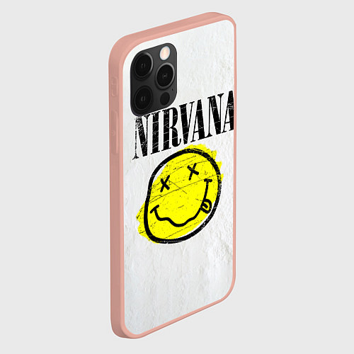 Чехол iPhone 12 Pro Max Nirvana логотип гранж / 3D-Светло-розовый – фото 2