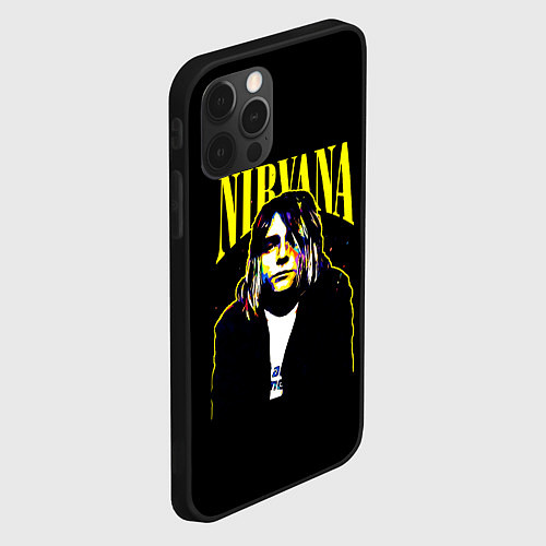 Чехол iPhone 12 Pro Max Рок - группа Nirvana / 3D-Черный – фото 2