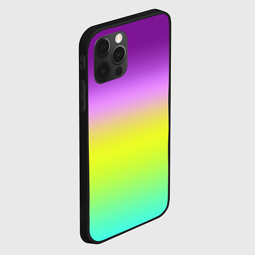 Чехол iPhone 12 Pro Max Multicolored Ombre gradient / 3D-Черный – фото 2