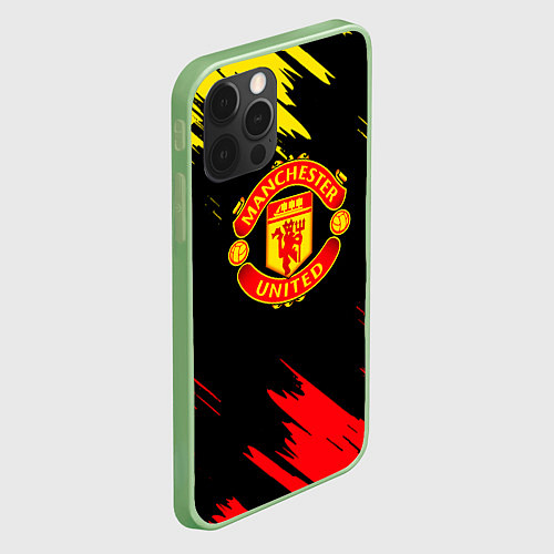 Чехол iPhone 12 Pro Max Manchester united Texture / 3D-Салатовый – фото 2