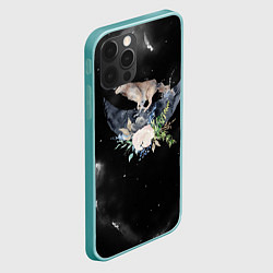Чехол для iPhone 12 Pro Max Серый волк на луне, цвет: 3D-мятный — фото 2
