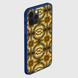 Чехол для iPhone 12 Pro Max Калейдоскоп GOLD золотые 3D текстуры, цвет: 3D-тёмно-синий — фото 2