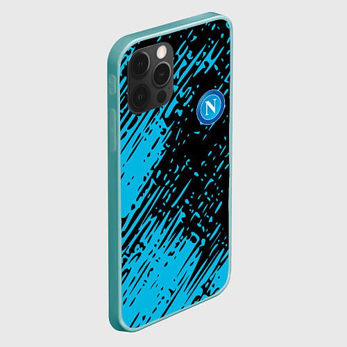 Чехол iPhone 12 Pro Max Napoli голубая textura / 3D-Мятный – фото 2