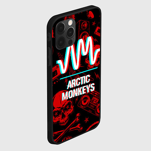 Чехол iPhone 12 Pro Max Arctic Monkeys Rock Glitch / 3D-Черный – фото 2
