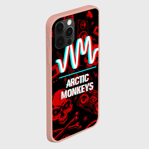 Чехол iPhone 12 Pro Max Arctic Monkeys Rock Glitch / 3D-Светло-розовый – фото 2