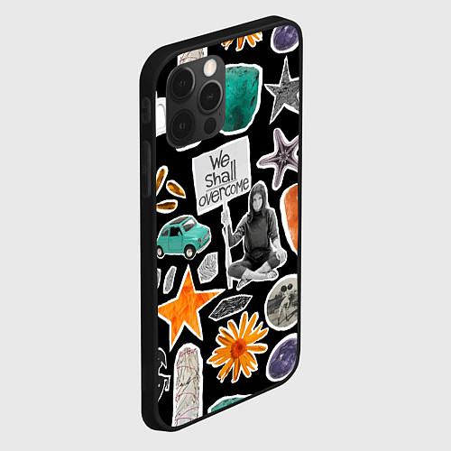 Чехол iPhone 12 Pro Max Underground pattern We shall overcome / 3D-Черный – фото 2